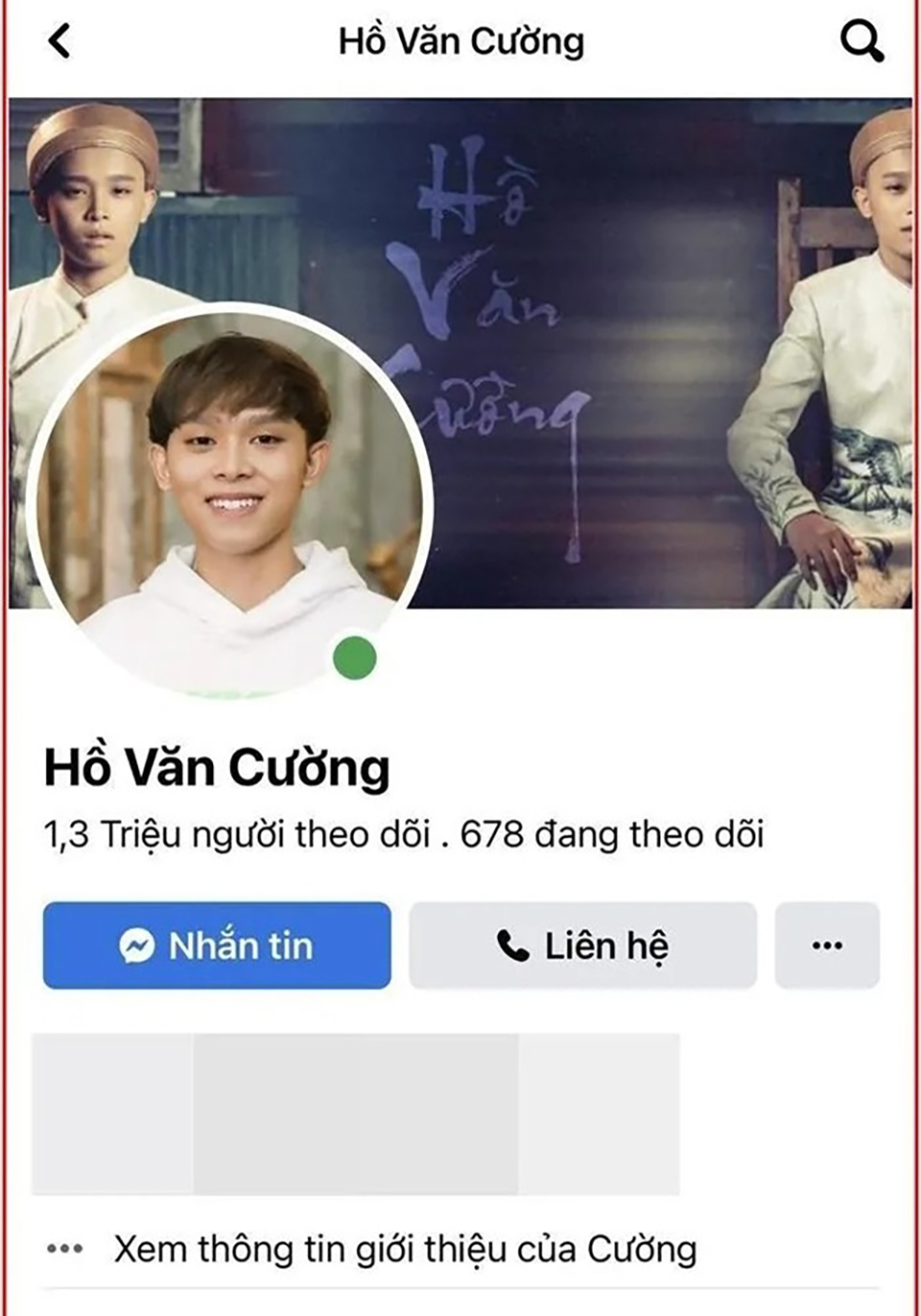 Ảnh chụp màn hình tài khoản Facebook giả mạo