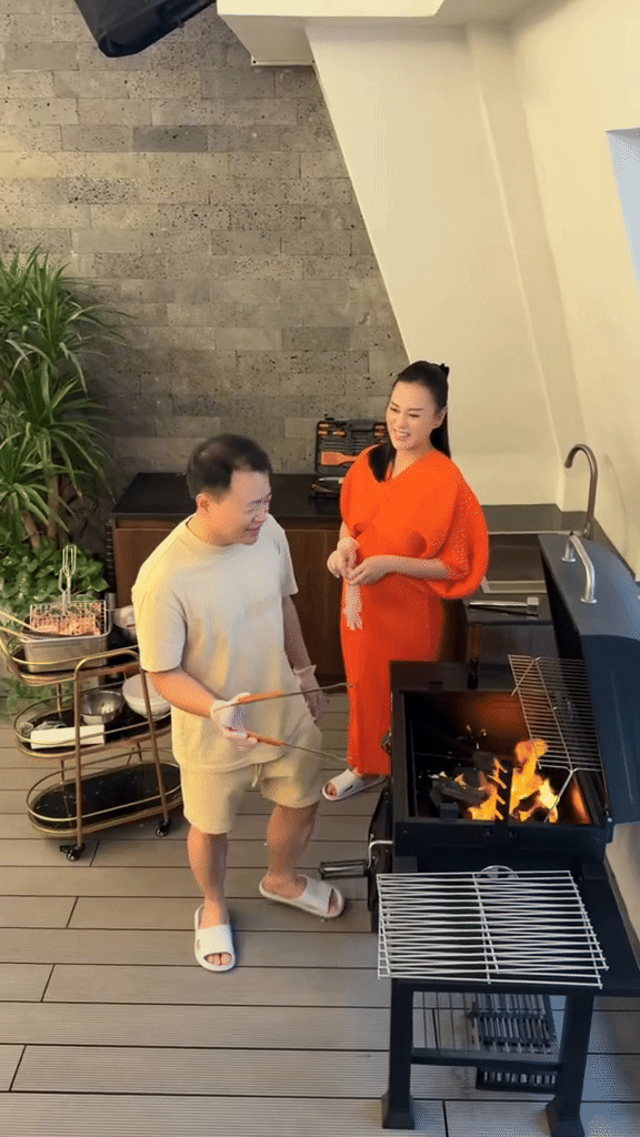 Khu vực tiệc BBQ ngoài trời sân thượng
