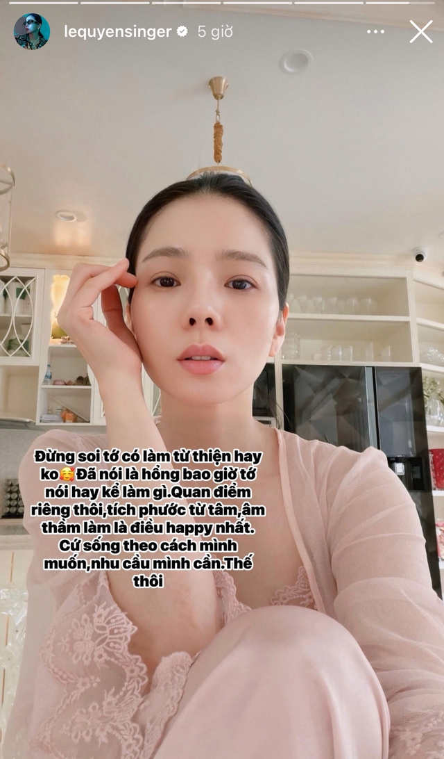 Lệ Quyên đã căng - Ảnh 1. Lệ Quyên lên tiếng đáp trả khi bị hỏi chuyện làm từ thiện giúp đỡ bà con bão lũ