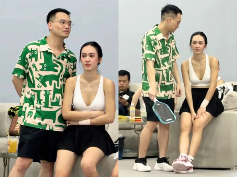 Vũ Thuý Quỳnh và Đức Phạm trò chuyện gần gũi tại giải pickleball