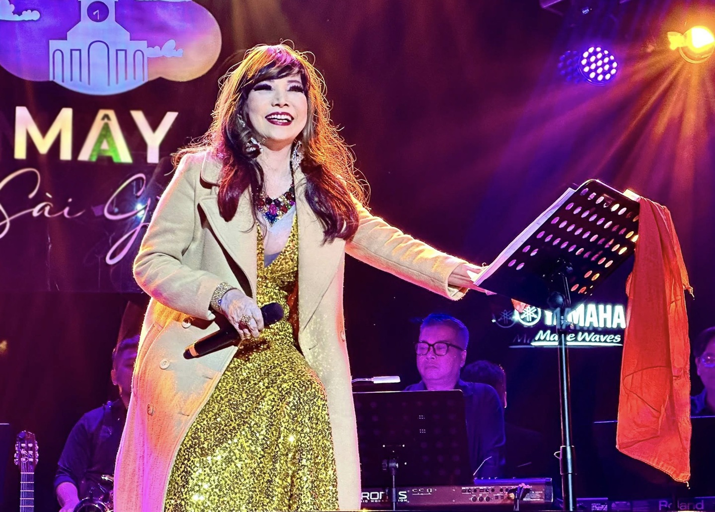 Danh ca Bảo Yến trong đêm nhạc mới đây Danh ca Bảo Yến trên sân khấu biểu diễn