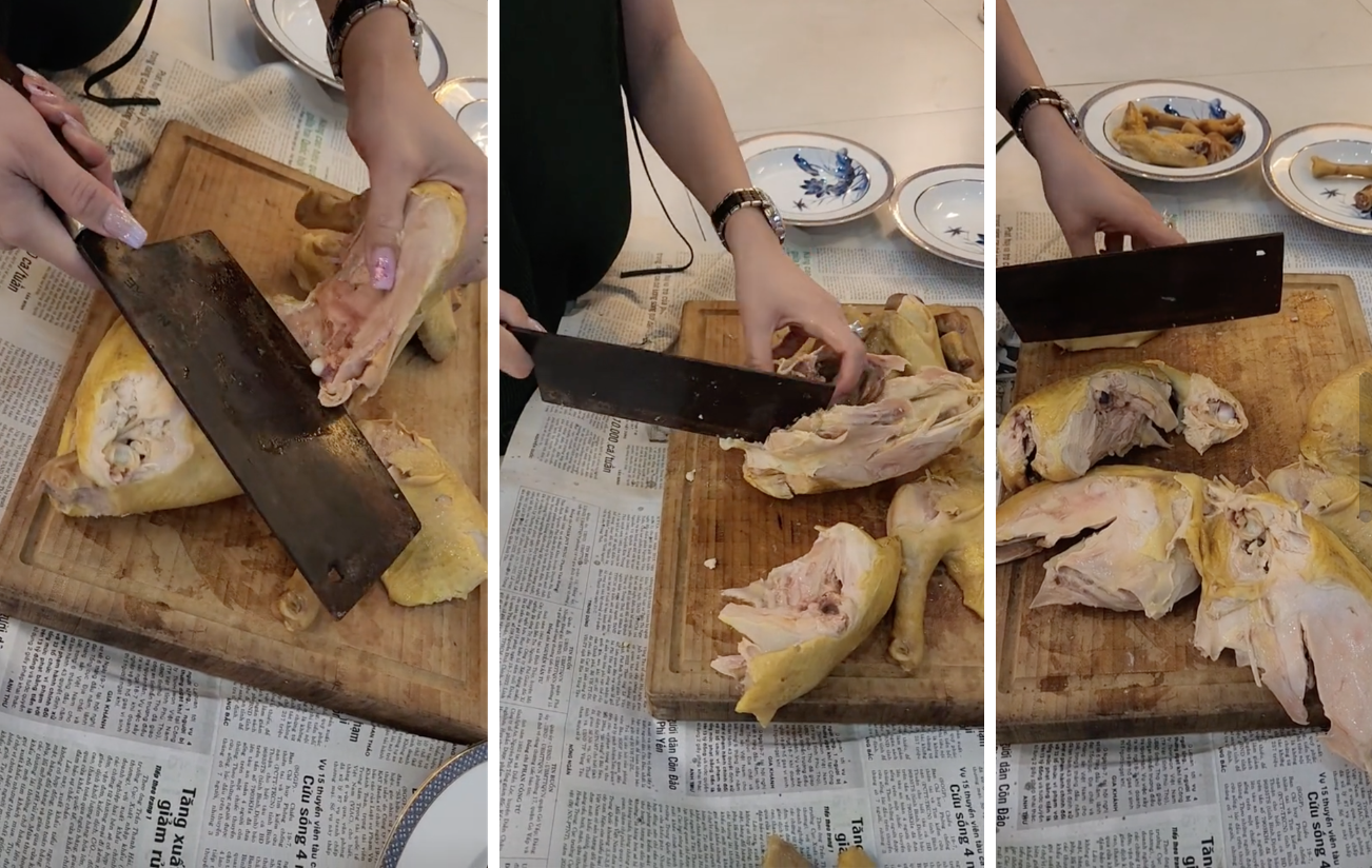 Diệp Lâm Anh làm được điều mà nhiều người không thể- Ảnh 2. Diệp Lâm Anh chặt gà chuẩn xác