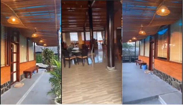 Nơi dưỡng già của NSND Hồng Vân - Ảnh 13. Nội thất gỗ tông nâu trầm phù hợp nghỉ ngơi gia đình