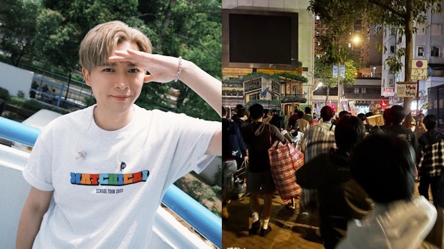 Frankie phát đồ ăn nước uống tại hiện trường