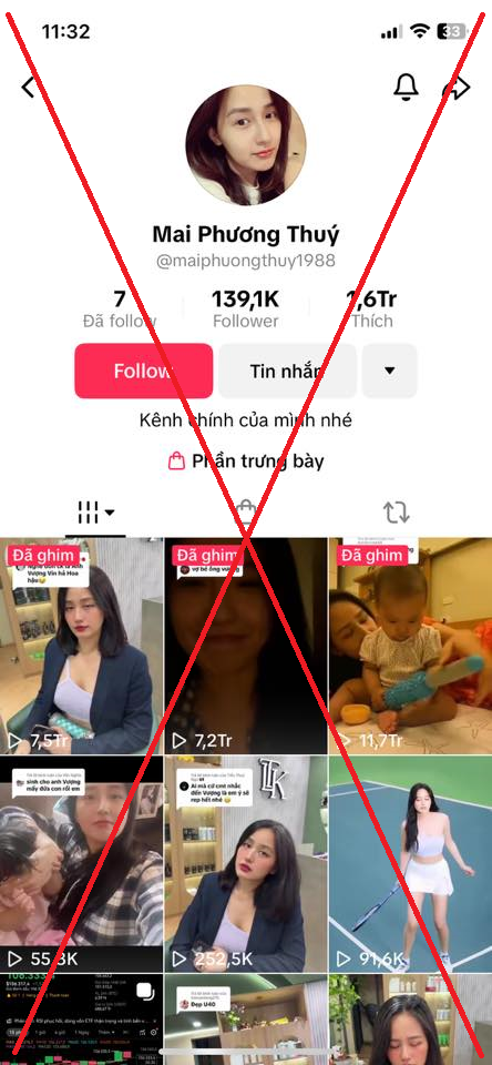 Mai Phương Thúy lên tiếng- Ảnh 2. Tài khoản mạo danh Mai Phương Thúy có lượng người theo dõi lớn