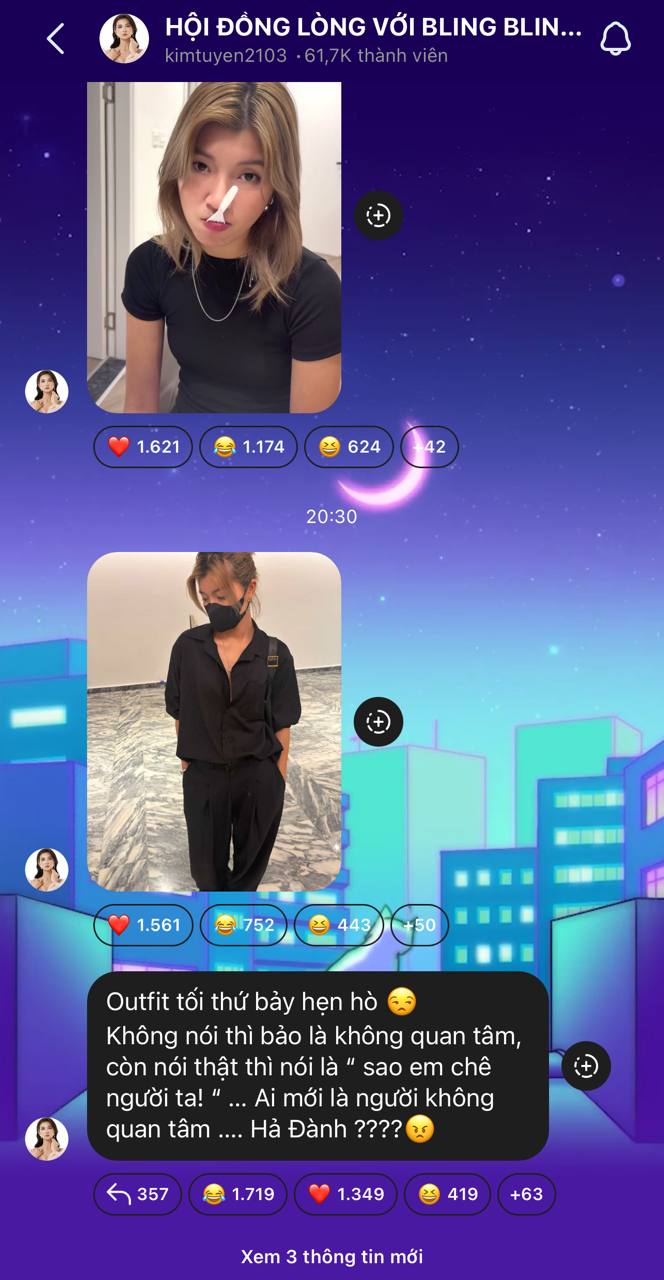 Kim Tuyến ngầm xác nhận hẹn hò Đồng Ánh Quỳnh trong group chat Instagram