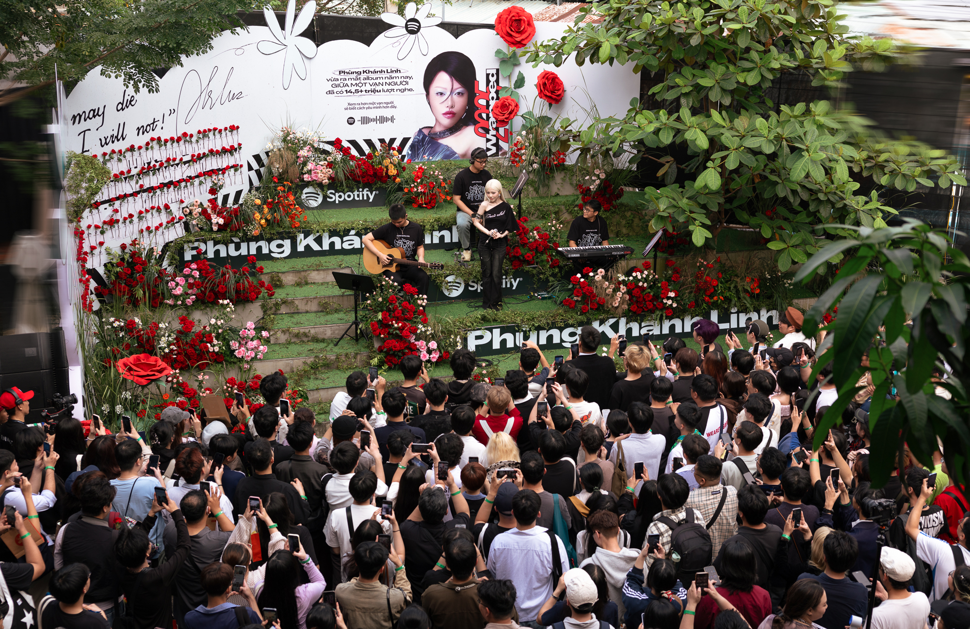 Nữ ca sĩ trên sân khấu biểu diễn